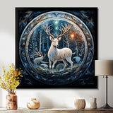 Celestial Deer With Antlers In Enchanted Forest - Deer Home Decor Art