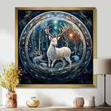Celestial Deer With Antlers In Enchanted Forest - Deer Home Decor Art