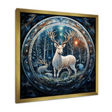 Celestial Deer With Antlers In Enchanted Forest - Deer Home Decor Art