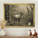 Wild Deer In Winter Forest - Deer Landscape Canvas Wall Art