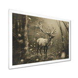 Wild Deer In Winter Forest - Deer Landscape Canvas Wall Art