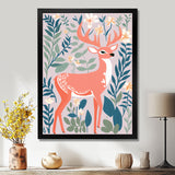 Graphic Deer In Forest - Deer Wall Art Prints