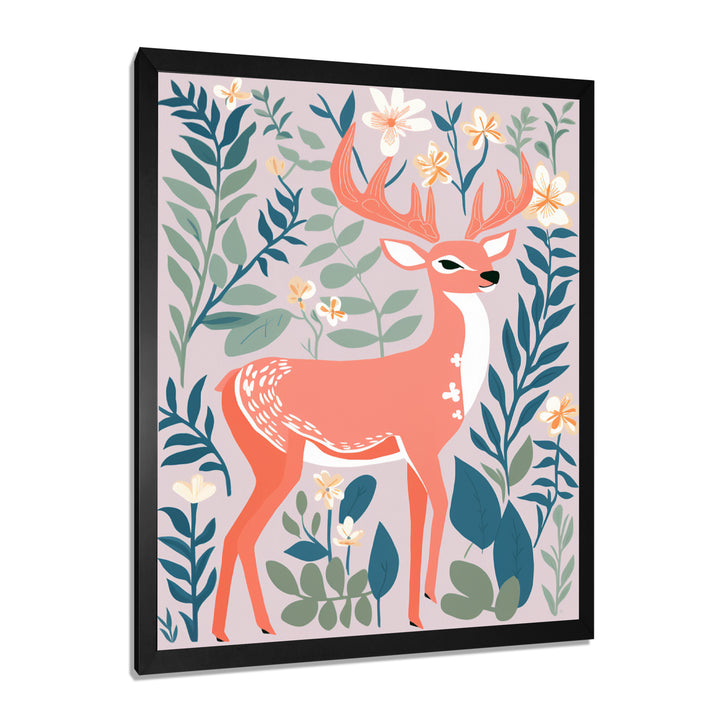 Graphic Deer In Forest - Deer Wall Art Prints