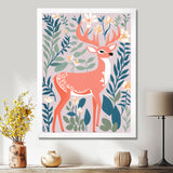 Graphic Deer In Forest - Deer Wall Art Prints