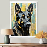 Collage Portrait Of German Shepherd - Dog German Sheperd Large Canvas Wall Art