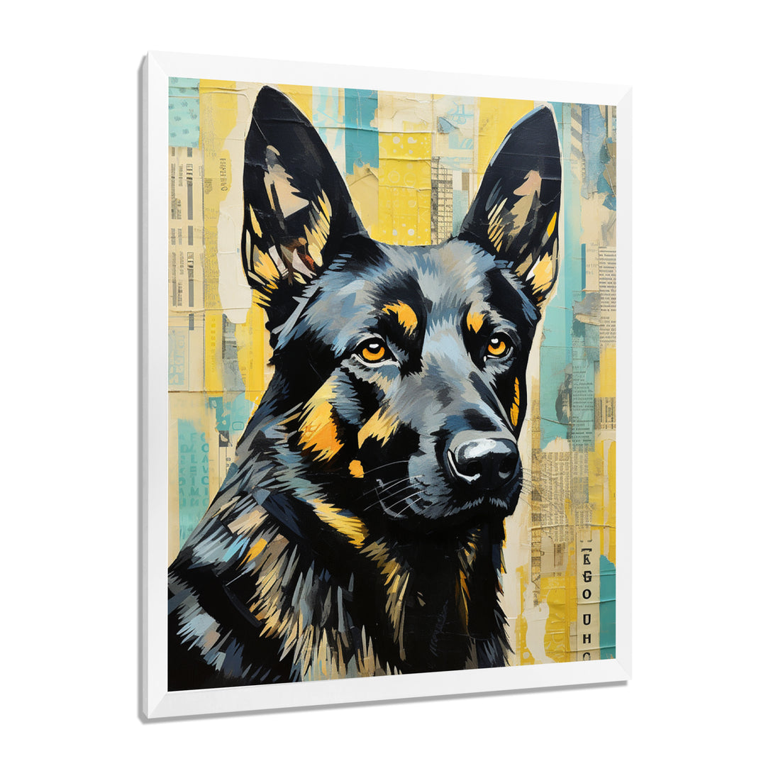 Collage Portrait Of German Shepherd - Dog German Sheperd Large Canvas Wall Art