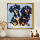 Portrait Of Two Adorable Dachshunds - Dog Dachshund Living Room Wall Art