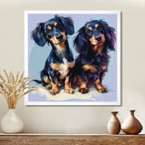 Portrait Of Two Adorable Dachshunds - Dog Dachshund Living Room Wall Art