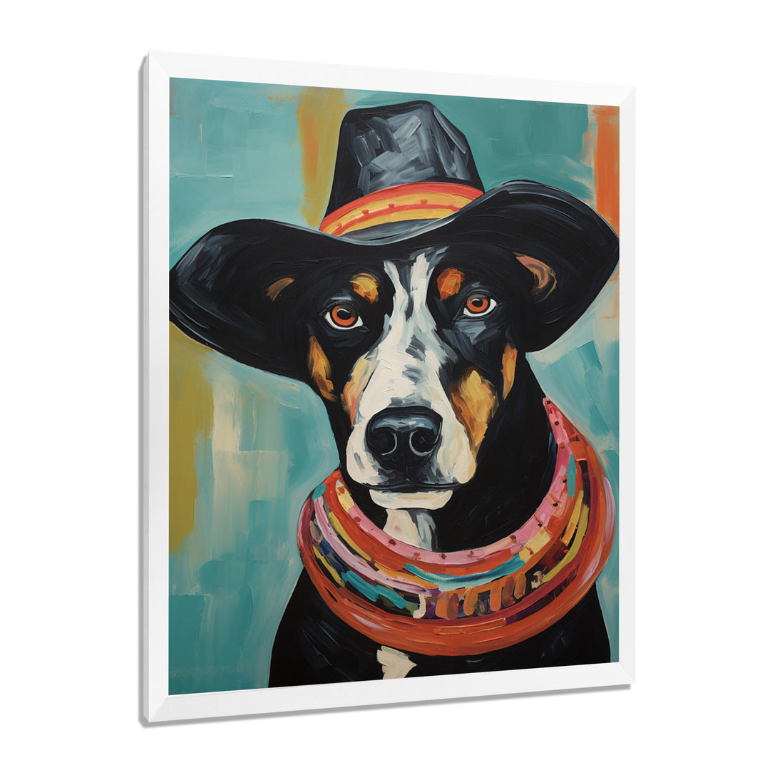 Painting Of Doberman With Black Hat - Dog Doberman Wall Art Prints