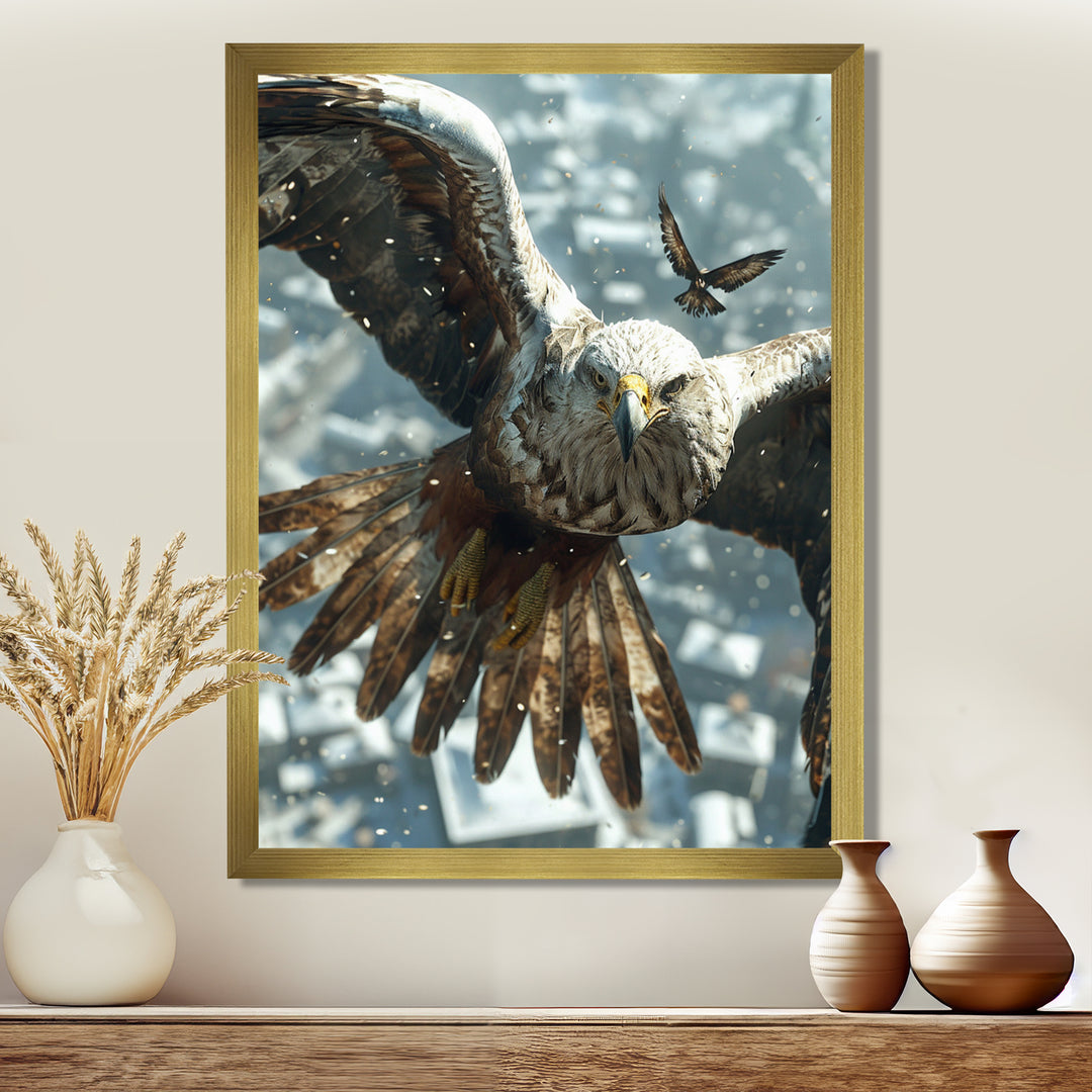 Majestic Eagle Roaming The Winter Sky - Eagle Wall Decor