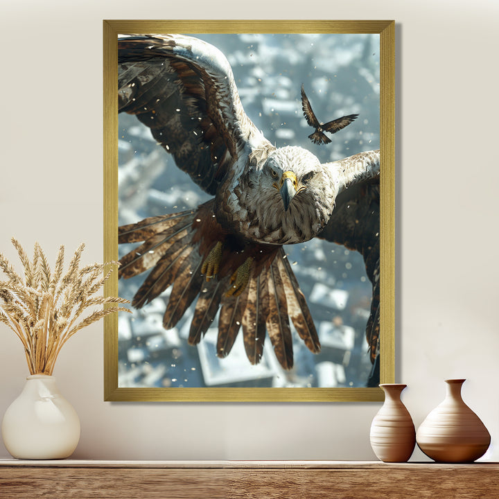 Majestic Eagle Roaming The Winter Sky - Eagle Wall Decor