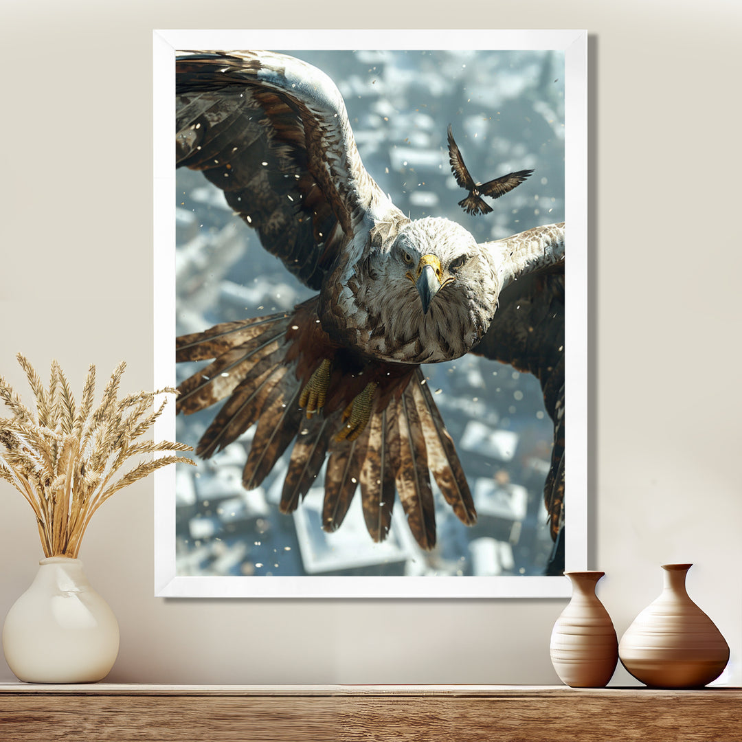 Majestic Eagle Roaming The Winter Sky - Eagle Wall Decor