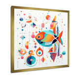 Colorful Goldfish Swimming In The Wild - Fish Framed Canvas Art