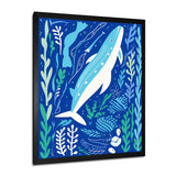 Deep Ocean Whale Retro Illustration - Whale Home Decor Art