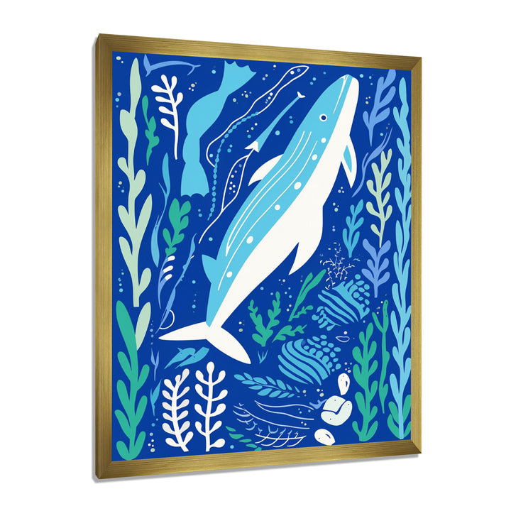 Deep Ocean Whale Retro Illustration - Whale Home Decor Art