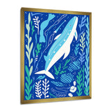 Deep Ocean Whale Retro Illustration - Whale Home Decor Art