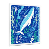 Deep Ocean Whale Retro Illustration - Whale Home Decor Art
