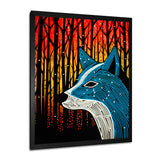 Minimal Fox Hunting In The Forest - Fox Framed Canvas Art