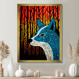 Minimal Fox Hunting In The Forest - Fox Framed Canvas Art