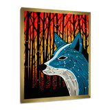 Minimal Fox Hunting In The Forest - Fox Framed Canvas Art