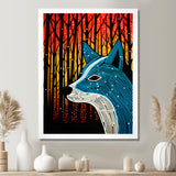 Minimal Fox Hunting In The Forest - Fox Framed Canvas Art