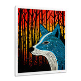 Minimal Fox Hunting In The Forest - Fox Framed Canvas Art