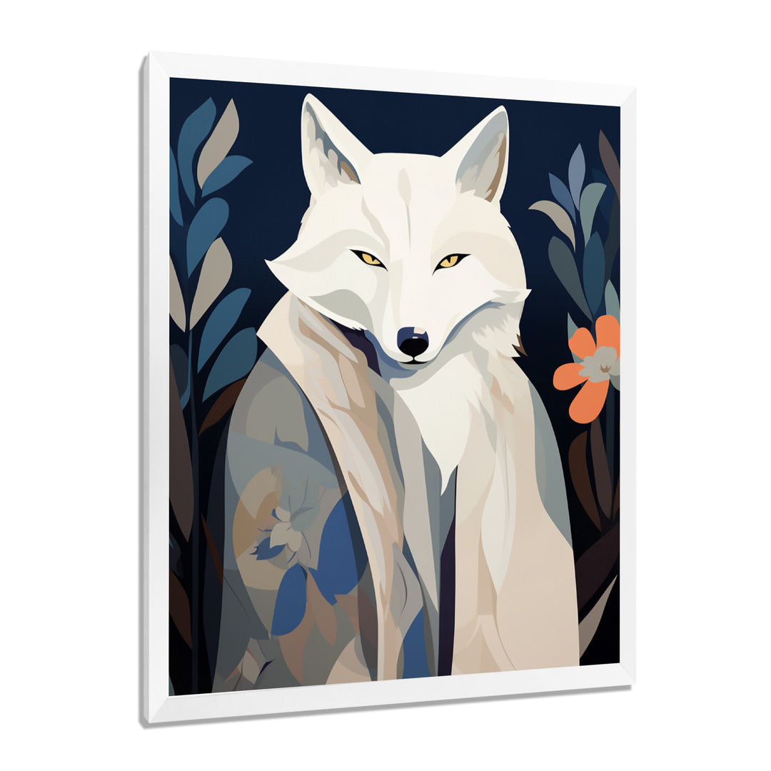 Gracious Fox Mysterious Retro Illustration - Fox Home Decor Art