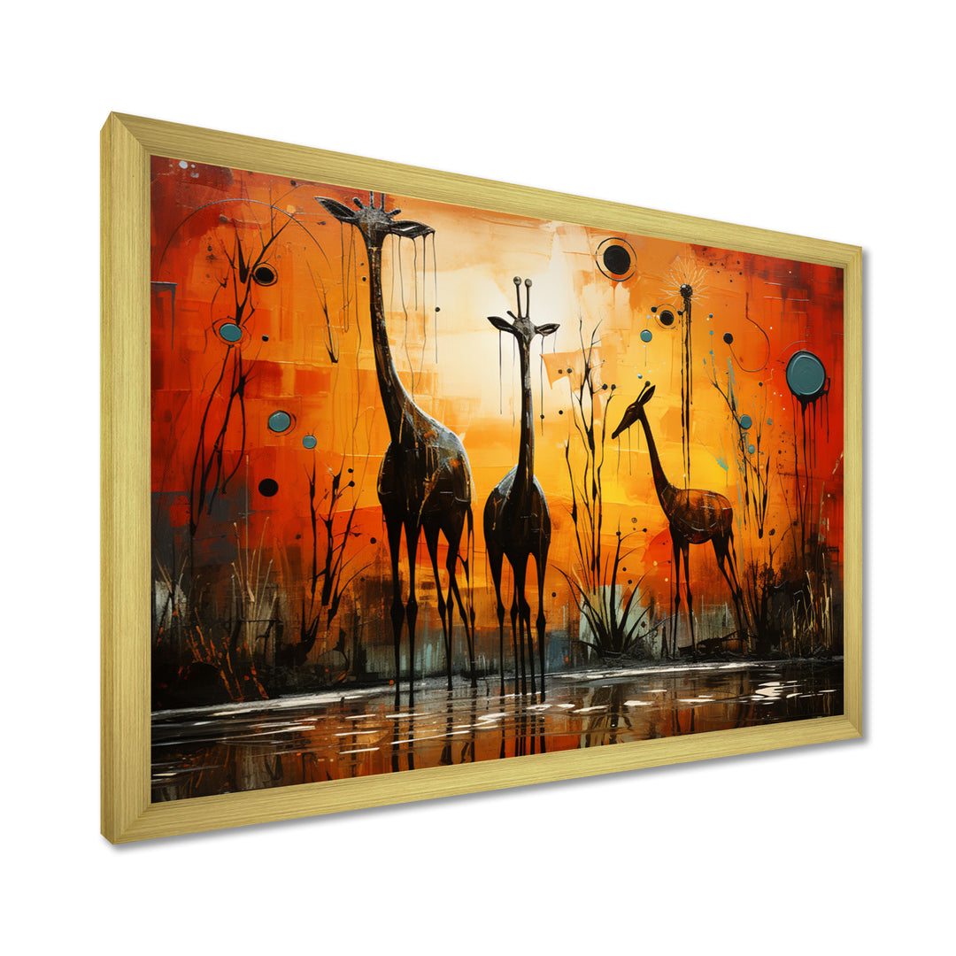 Three Giraffes African Savanne - Giraffe Wall Art Prints