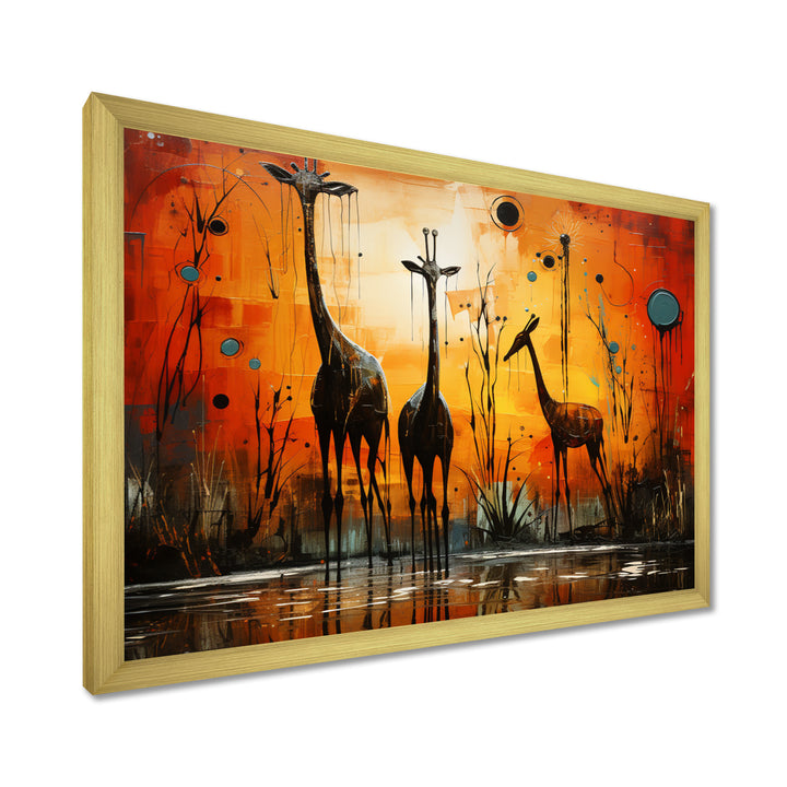 Three Giraffes African Savanne - Giraffe Wall Art Prints