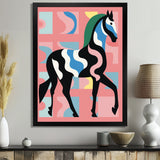 Gracious Black Horse Retro Illustration - Horse Wall Decor