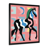 Gracious Black Horse Retro Illustration - Horse Wall Decor