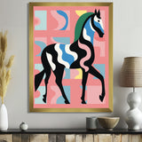 Gracious Black Horse Retro Illustration - Horse Wall Decor