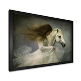 White Dancer With White Horse - Horse Wall Art Prints