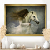 White Dancer With White Horse - Horse Wall Art Prints