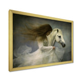 White Dancer With White Horse - Horse Wall Art Prints