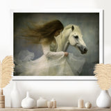 White Dancer With White Horse - Horse Wall Art Prints