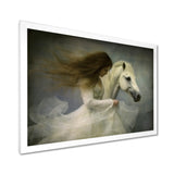 White Dancer With White Horse - Horse Wall Art Prints