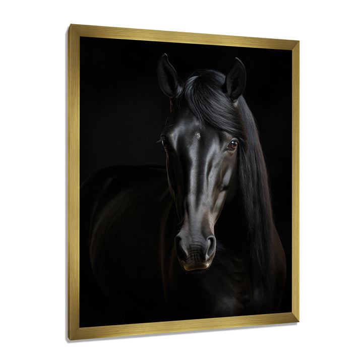 Portrait Of A Gracious Black Horse - Black Horse Wall Art