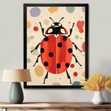 Lady Bug Vintage Retro Illustration - Insects & Bugs Canvas Wall Art