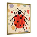 Lady Bug Vintage Retro Illustration - Insects & Bugs Canvas Wall Art