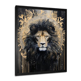 Majestic Lion Retro Collage - Lion Framed Canvas Art