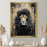 Majestic Lion Retro Collage - Lion Framed Canvas Art