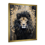 Majestic Lion Retro Collage - Lion Framed Canvas Art