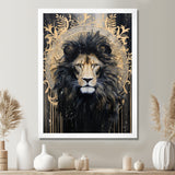 Majestic Lion Retro Collage - Lion Framed Canvas Art