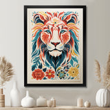 Multi-color LION GRAPHIC - Lion Bedroom Wall Art