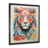 Multi-color LION GRAPHIC - Lion Bedroom Wall Art