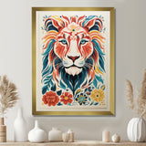 Multi-color LION GRAPHIC - Lion Bedroom Wall Art