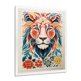 Multi-color LION GRAPHIC - Lion Bedroom Wall Art