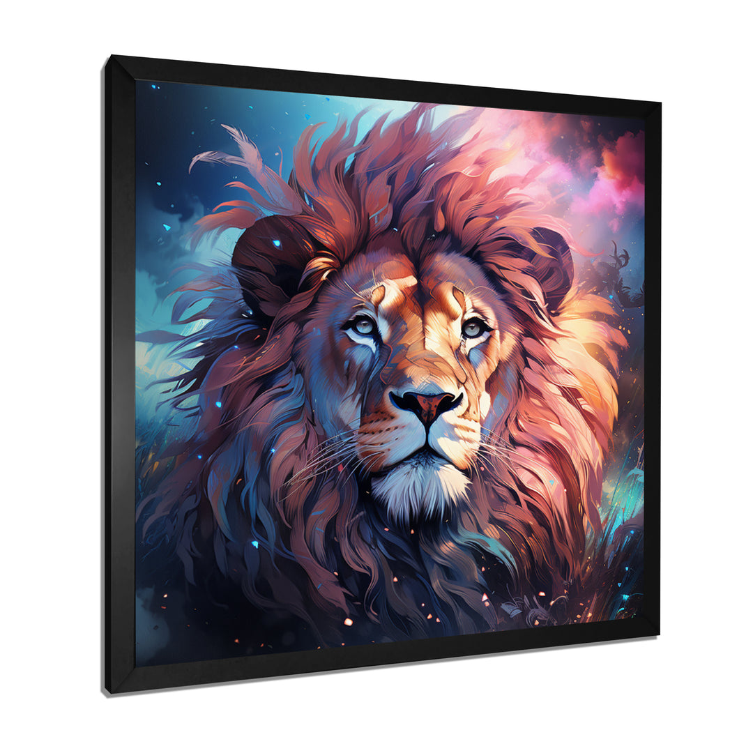 Majestic Lion Wild Night Glory - Lion Canvas Wall Art