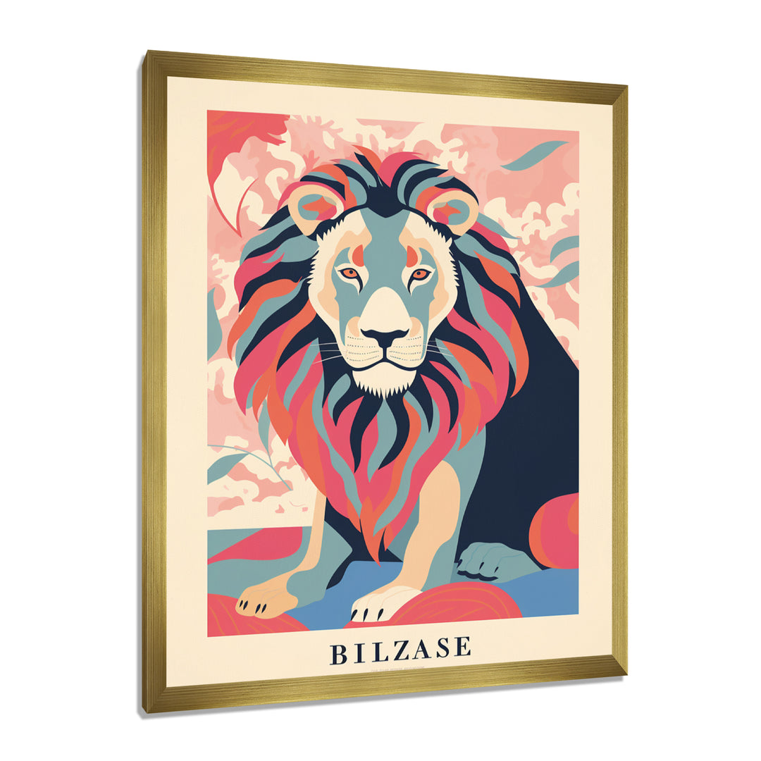 Magnificent Lion Retro Illustration Faded Colors - Lion Wall Decor